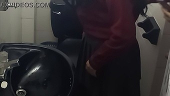 Hidden Camera Captures Intimate Moment In University Washroom!