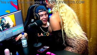 Andressa Sanchez Seduces Ruan, Revealing His Penis In A Sensual Sheer/Red Podcast