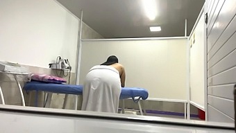 Latina Bbw Patient Getting Oiled Up In Medical Office